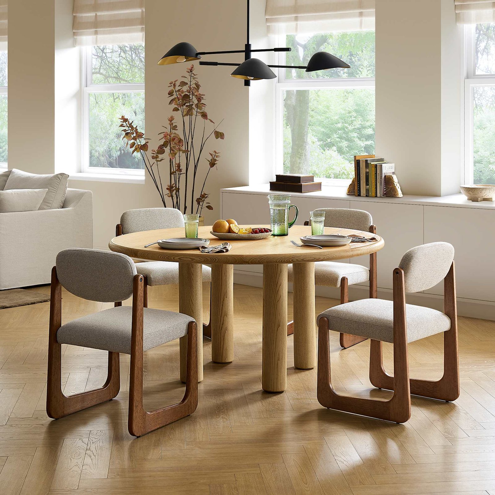 Ashen Round Dining Table 2
