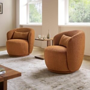 Avery Performance Bouclé Swivel Armchair 0