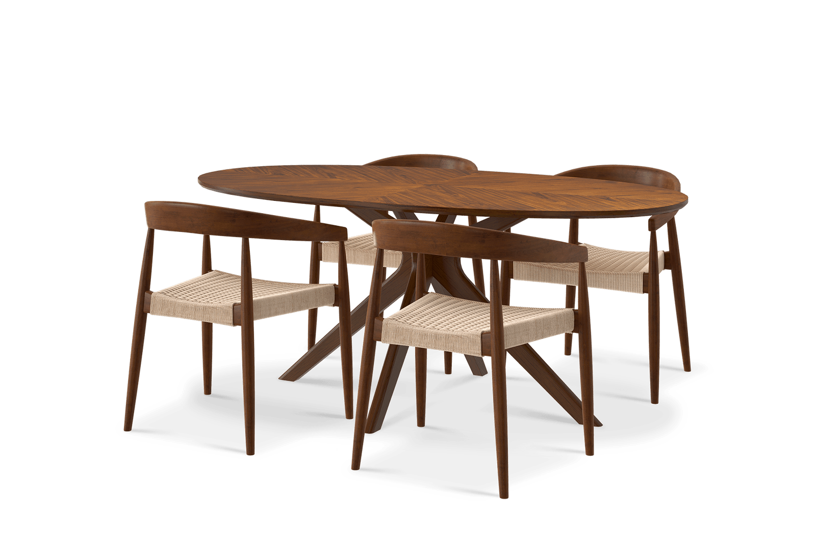Brighton Oval Dining Table with Austen Chair Set 1