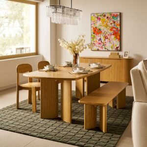 Posey Dining Table with Bench Set 0