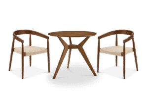 Tribeca Round Dining Table with 2 Austen Chairs 1